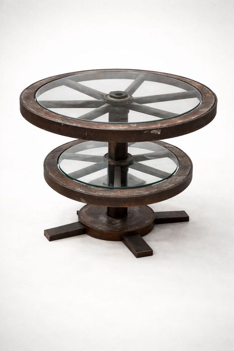 Set mobilier rustic din lemn masiv, 4 piese, valoare decorativa mare