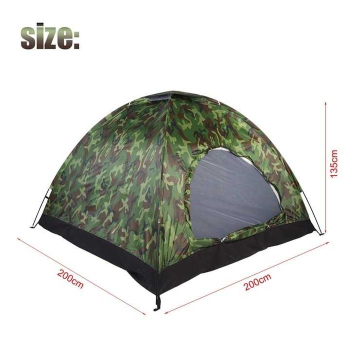 Къмпинг палатка, камуфлаж, 200x200x135cm, водоустойчива, UV защита
