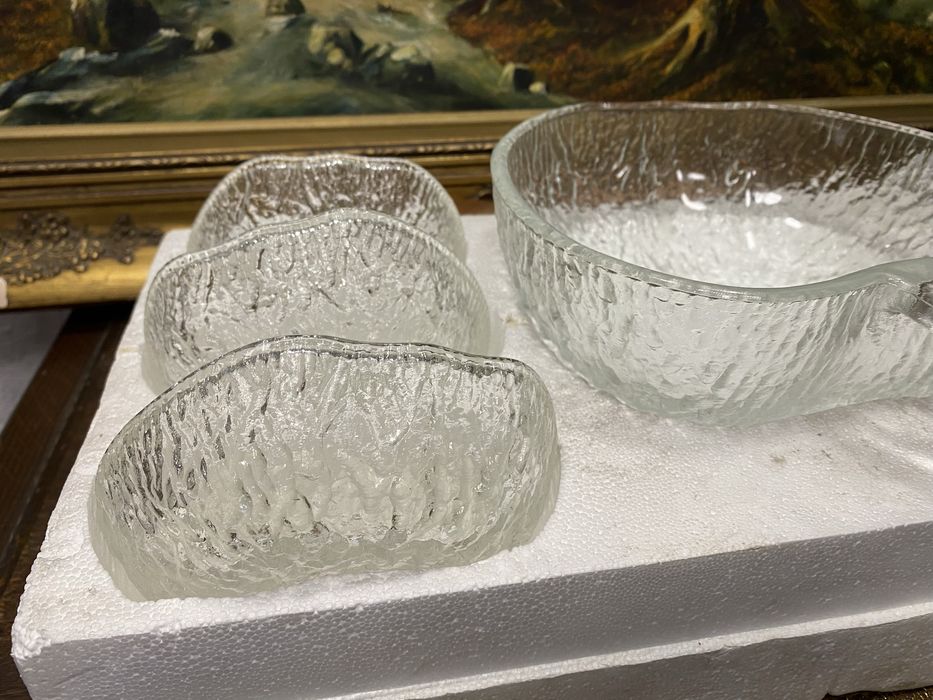 Италиански кристален комплект за ядки и плодове купички