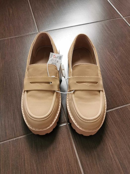 Pantofi/loafer bej, mărime 35, Reserved, noi - cu etichetă