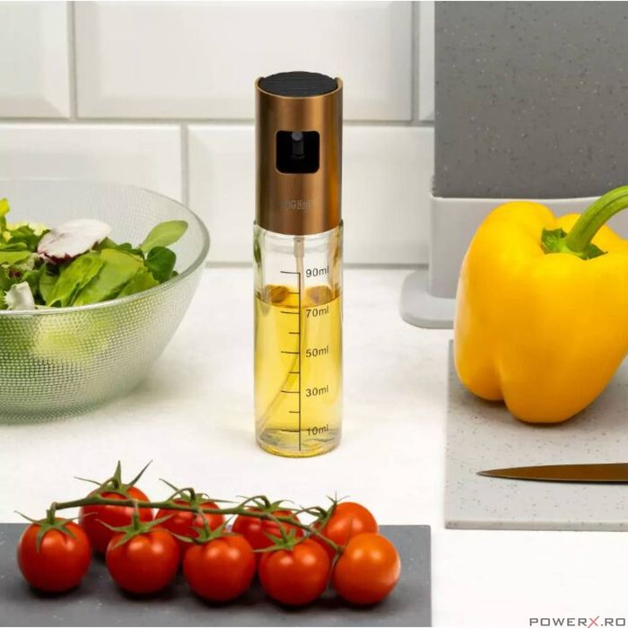Pulverizator pentru ulei si otet, 4x18 cm, 100 ml auriu, Kinghoff