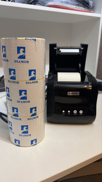 Принтер Xprinter XP-365В + 4 новых термоэтикетки