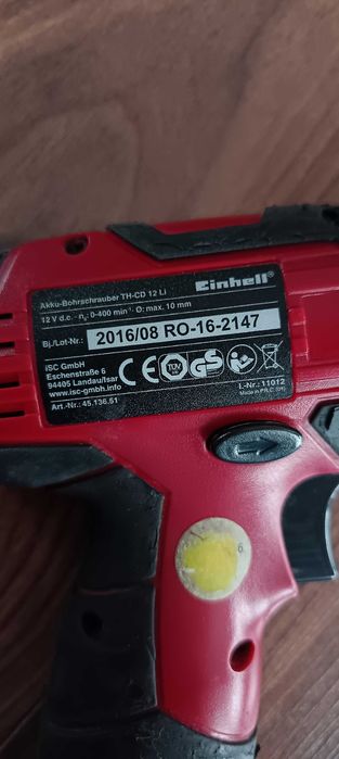 Винтоверт einhell 12v работещ без зарядно