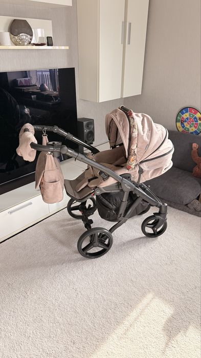 Carucior 3 in 1 Adamex Barletta FL5 Flowers Collection Oak Barrel