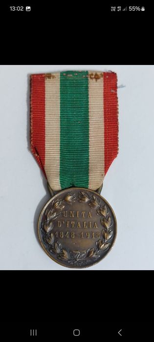 Medalie Originală Italia "Unità d'Italia 1848-1918" – Bronz de Război