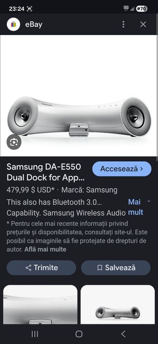 Vind boxa bluetooth si dual dock Samsung  DA-E550