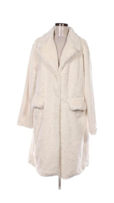 Бяло меко топло пухено Палто - HEINE L/XL