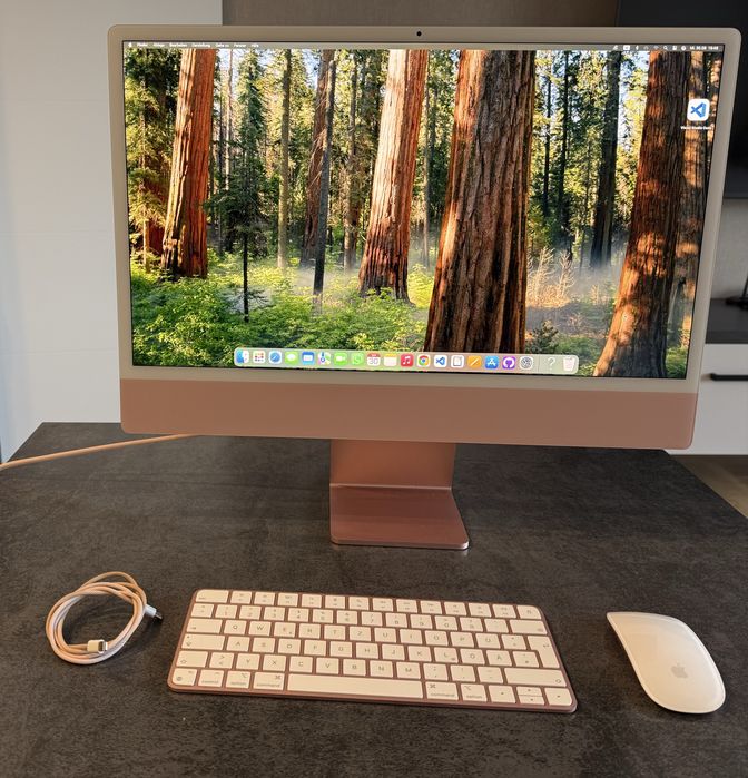 Apple iMac 24” M1 8GB 256GB Pink + Magic Keyboard + Magic Mouse