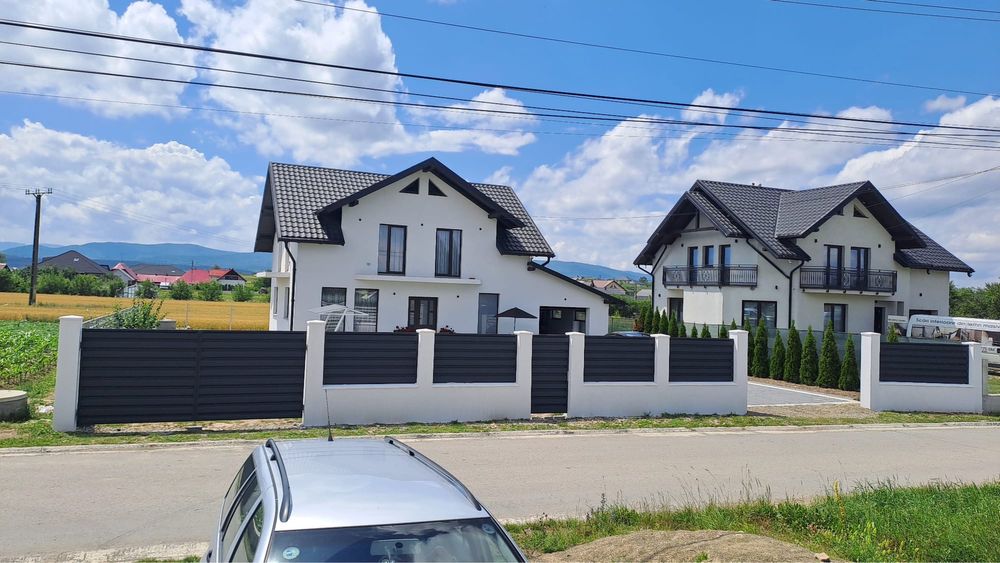 Gard din tabla T35 – model modern culoare antracit