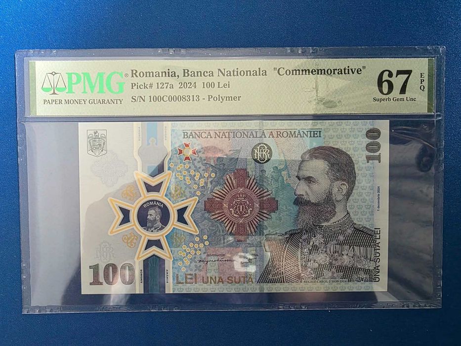 Bancnote 100 lei comemorative PMG 67