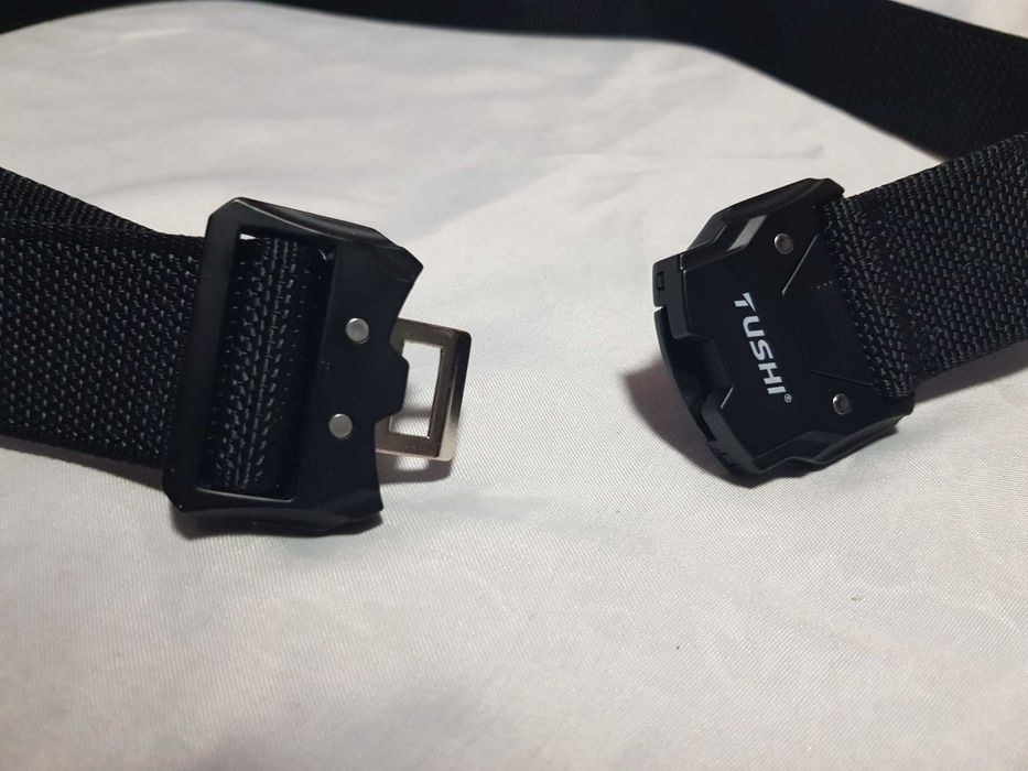 мъжки колан с автоматична метална тока TUSHI, черен , камуфлаж