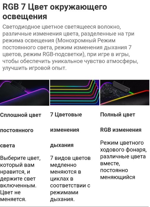 900/400 4мм Игровой коврик RGB подсветкой 
Цена 14$