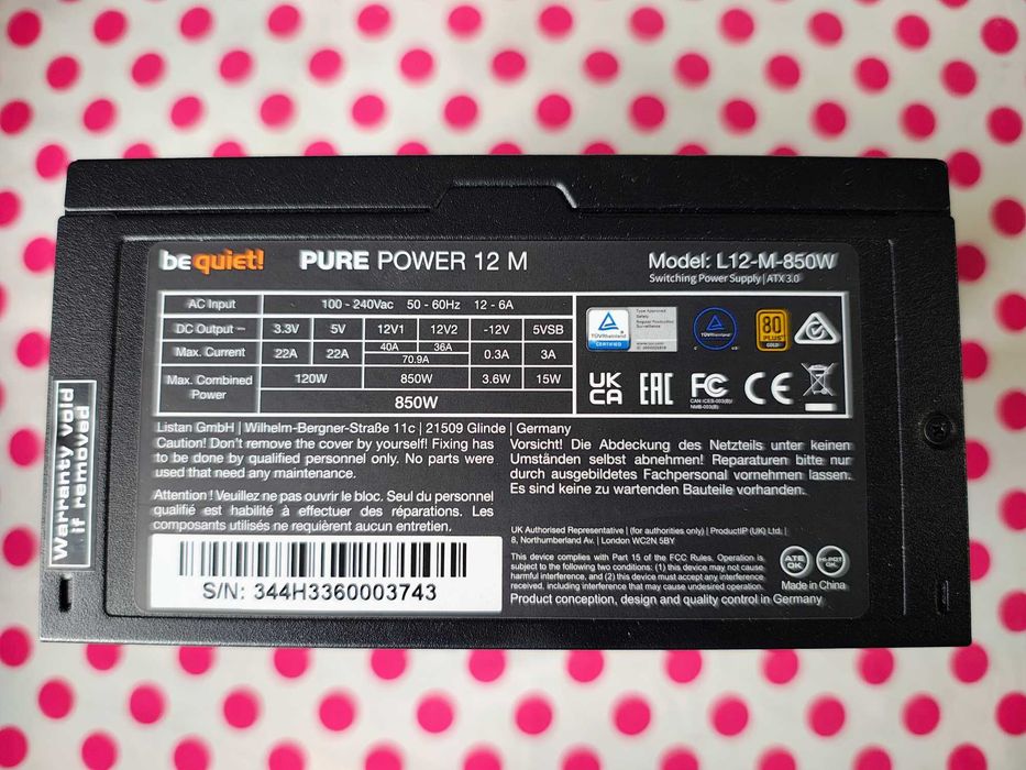 Sursa Be Quiet Pure Power 12 M, 80+ Gold, 850W, 12VHPWR.