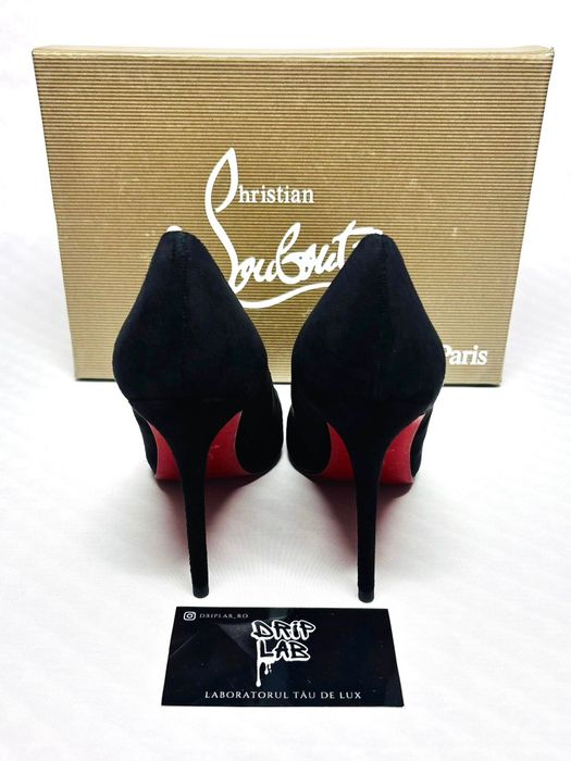 Tocuri Louboutin piele întoarsă 10cm