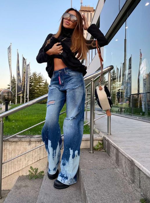 Djofra-дънкова риза с пера