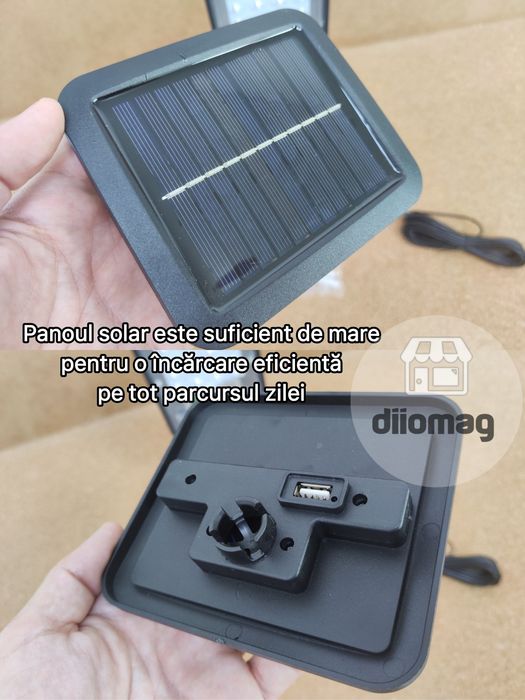 Lampa LED 120W cu panou fotovoltaic detasabil, senzori si telecomanda