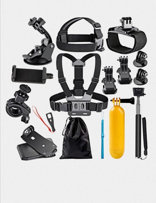 Набор креплений для экшн камеры, набор креплений для телефона.