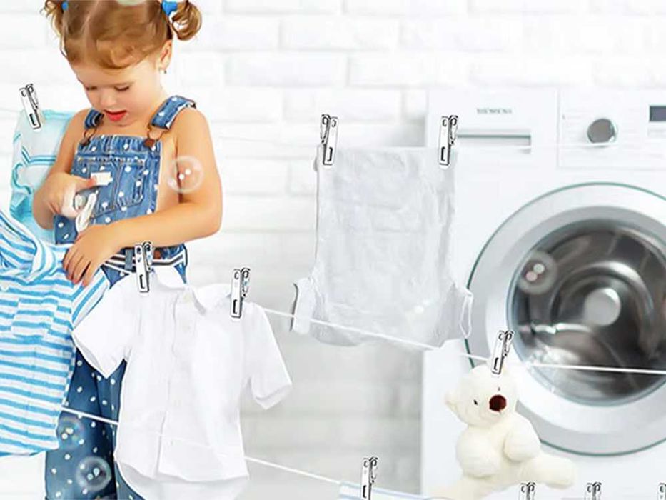 Set de 20 cleme metalice puternice carlige de rufe inox pentru uscator