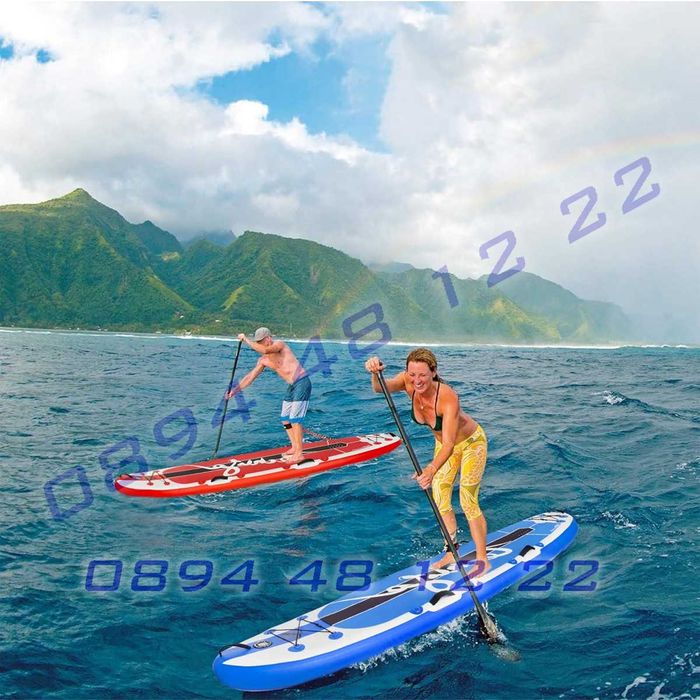 Надуваема дъска сърф SUB борд paddle board падъл гребло плуване прав