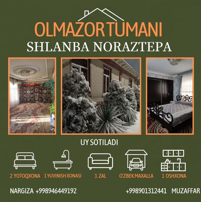 Olmazor tumani. dadaboyeva kochasi joylashgan uy sotiladi 2.45 sotig