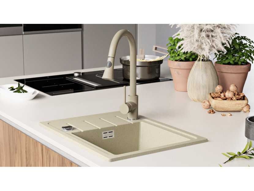 Кухненска Мивка от Гранит  Копенхаген 40 Top 550 x 500 мм - Бежова