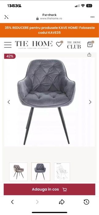 Set 4 scaune catifea ,The Home