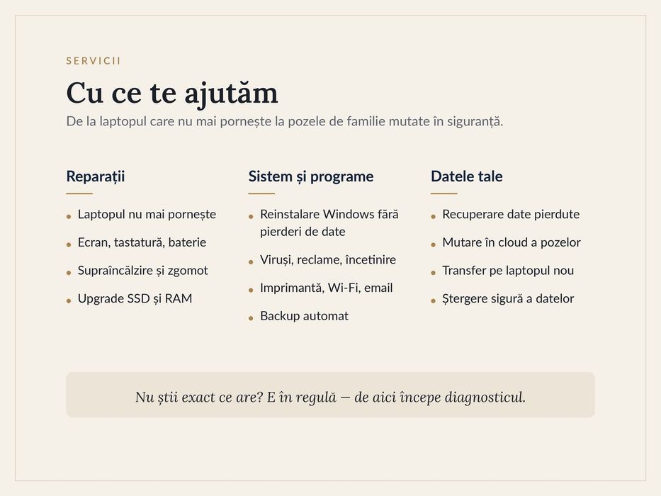 Reparații & asistență laptop și PC · Firmă ISO 9001/27001 · Servicii IT Sector 2 București