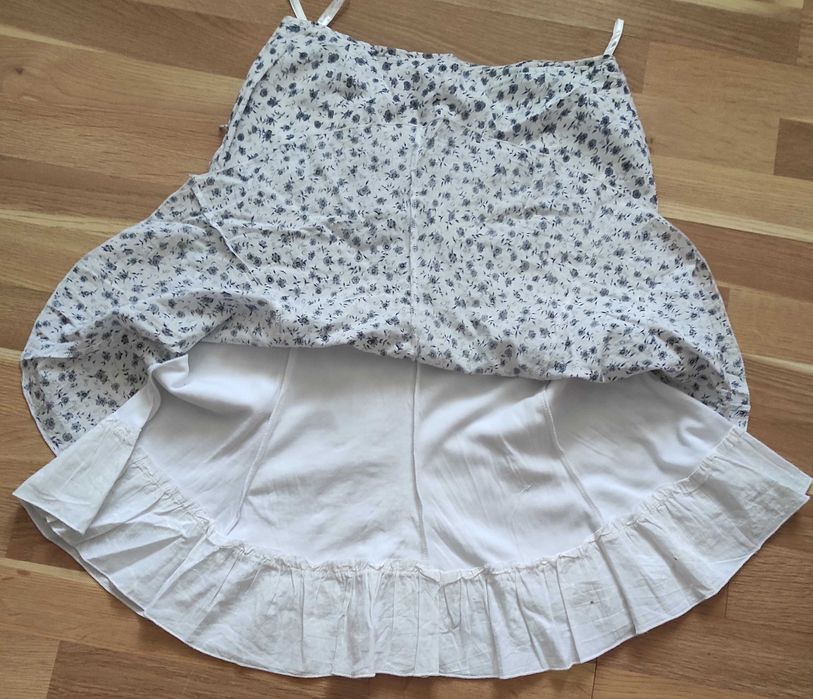 Бяла памучна пола с подплата