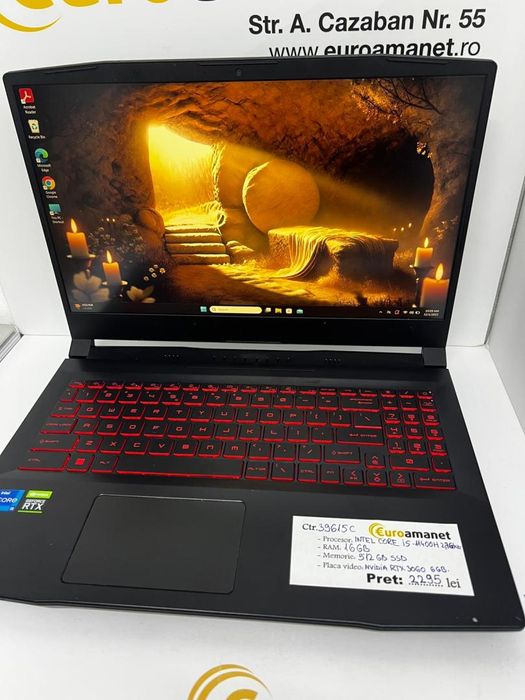 Laptop Gaming MSI Intel Core i5-11400H pana la 4.5 GHz, 15.6" -I-