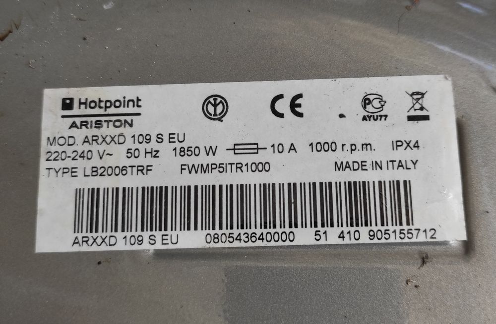 Пералня Аристон Ariston ARXXD1095 на части