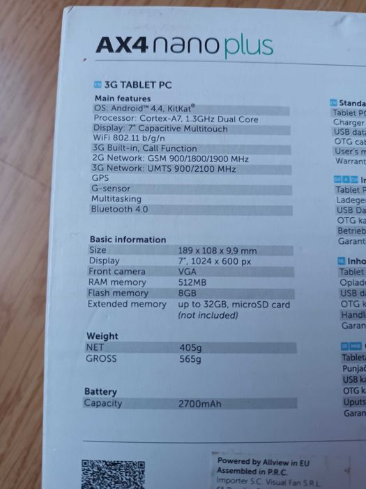 Tableta alview A×4 nano plus