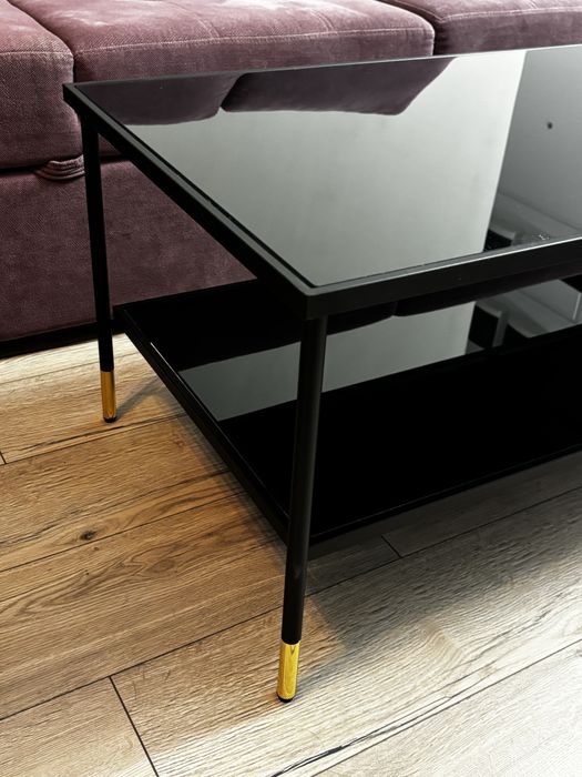 Masuta cafea neagra de sticla IKEA ASPEROD