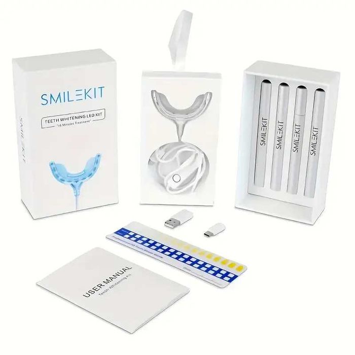 НОВО! Професионален комплект за избелване на зъби SMILEKIT с LED лампа