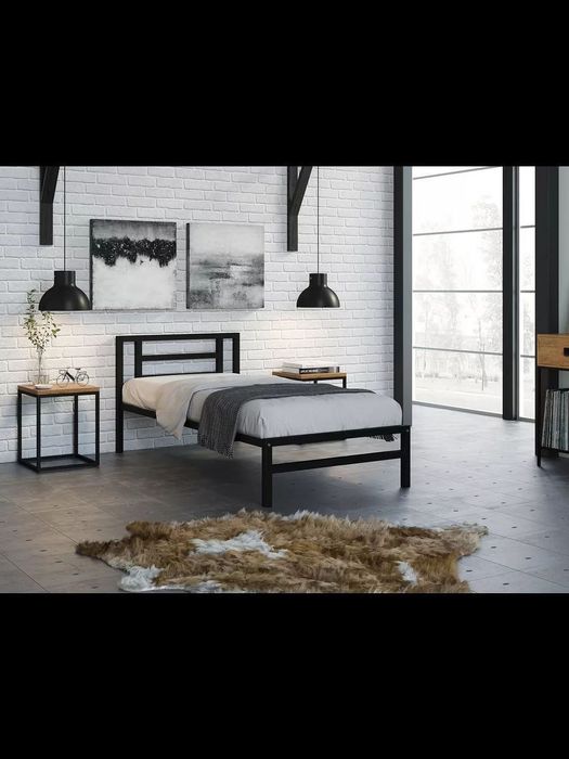 Односпальная кровать Loft krovat темир крават metal kalavat Лофт