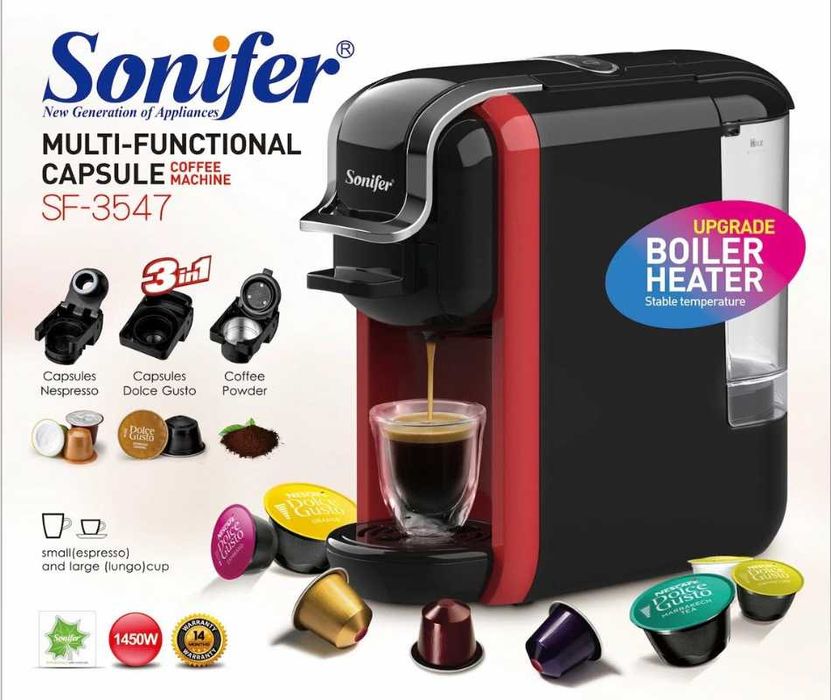 Sonifer SF-3547 Капсульная автоматическая кофемашина  3в1 kv26