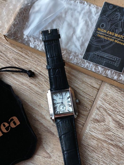 Ceas unisex bărbătesc OIDEA – pătrat – curea din piele naturală – nou