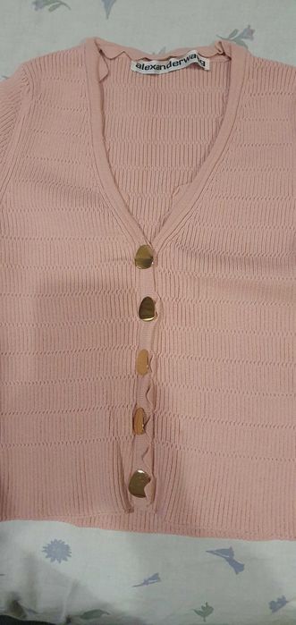 Дамска стилна  розова блуза рзамер S нова