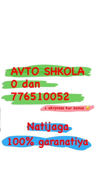 Avto Maktab 0 dan