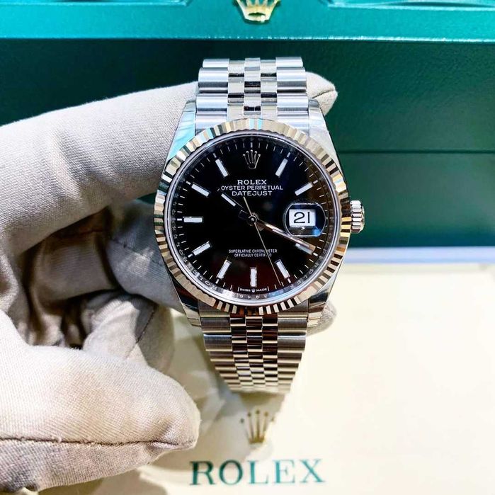 rolex datejust 41mm сребрист/черен циферблат