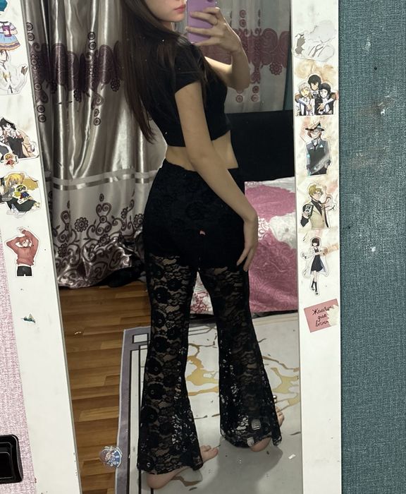 Кружевные брюки-клеш