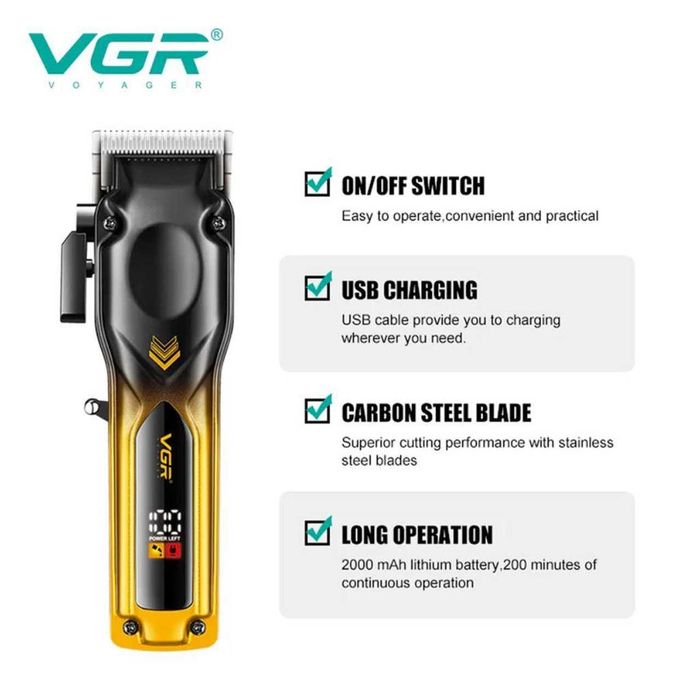 Машинка за Подстригване VGR V-656 – Професионална, С Метален Корпус