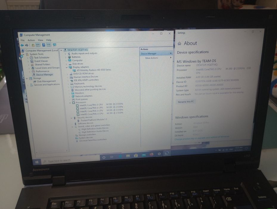 ThinkPad L512, Intel i3,500 GB, ideal tester auto, Windows 10