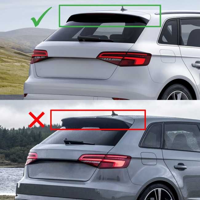 Eleron Luneta Portbagaj Spoiler RS Style ptr AUDI A3 8V, Negru Lucios
