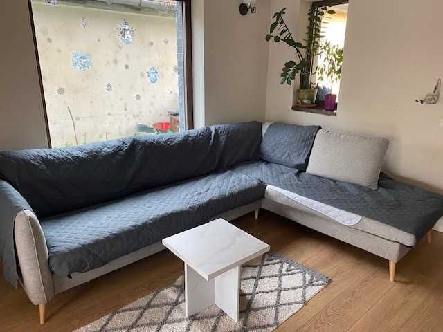 Husa canapea coltar impermeabila 4 locuri 280 cm - reversibila stanga/dreapta, gri inchis