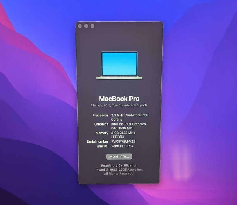 MacBook Pro 13 2017 Retina i5 2,3 GHz, 8 GB, SSD 256 Stare Foarte Buna