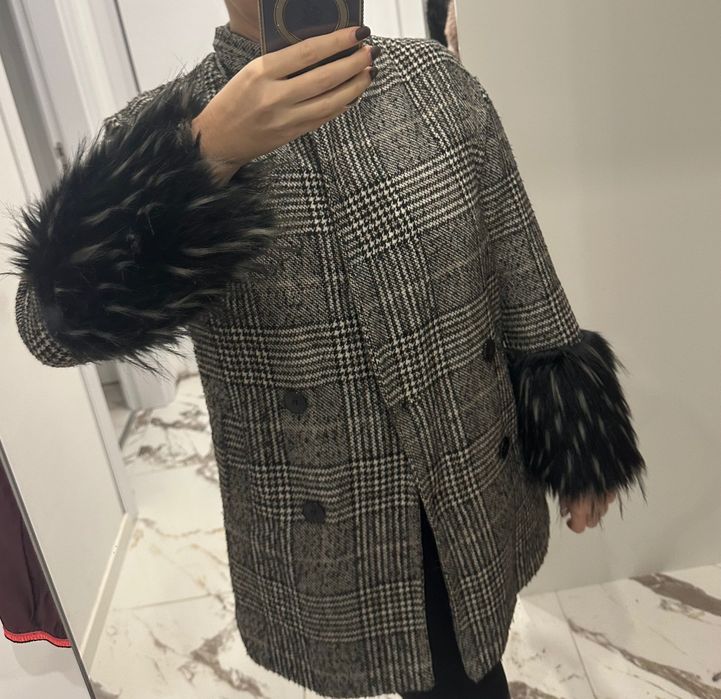 Палто черно и бяло намалено