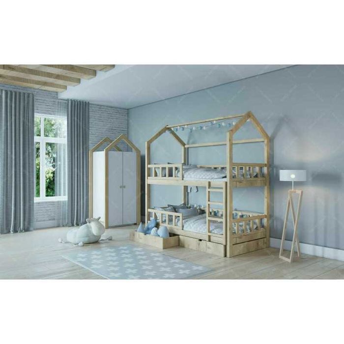 Легло къщичка двуетажно - Монтесори тип