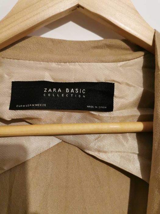 Cardigan ZARA din material tip piele întoarsă sintetica, elastic