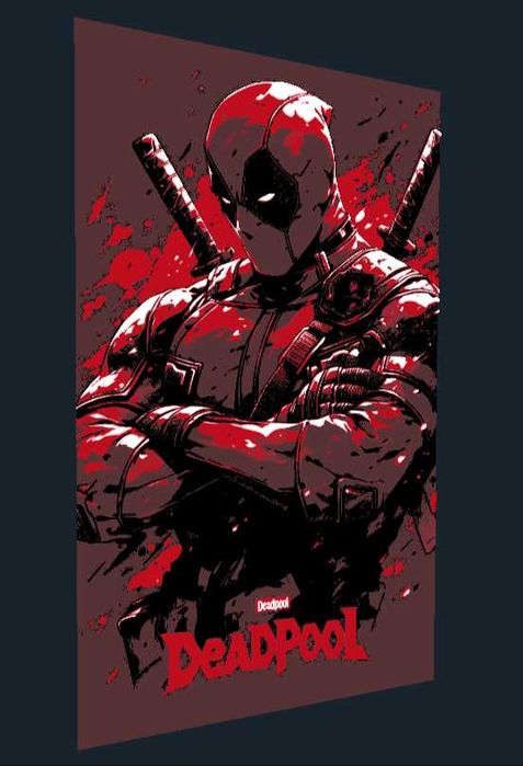 Tablou printat 3D color - Deadpool - 12x22 cm
