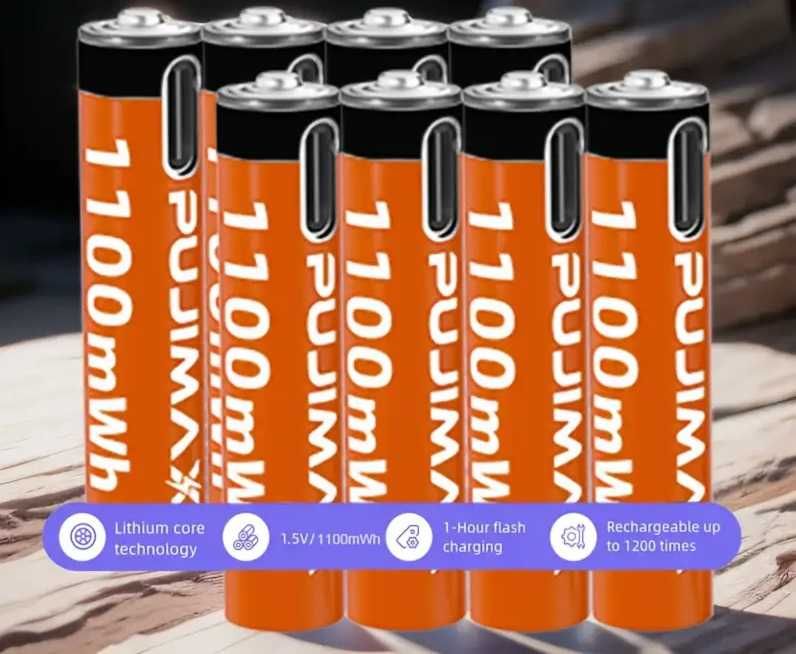 Oferta,8 acumulatori Li-ion 1.5V tip AAA 1100mWh